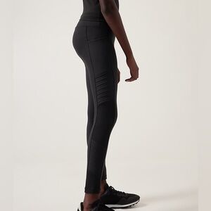 Athleta Girl Black Moto-vating Tight Black Moto Leggings Youth Girls XL Size 14